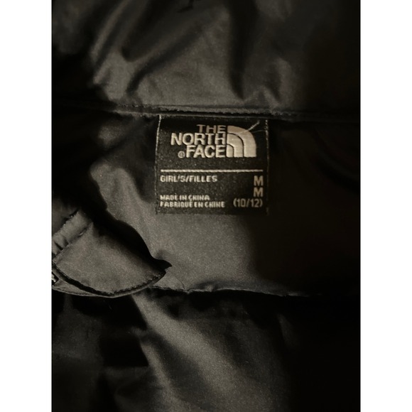 The North Face Black 550 Fill Down Puffer Jacket Girls Size M 10 12 - Picture 3 of 6